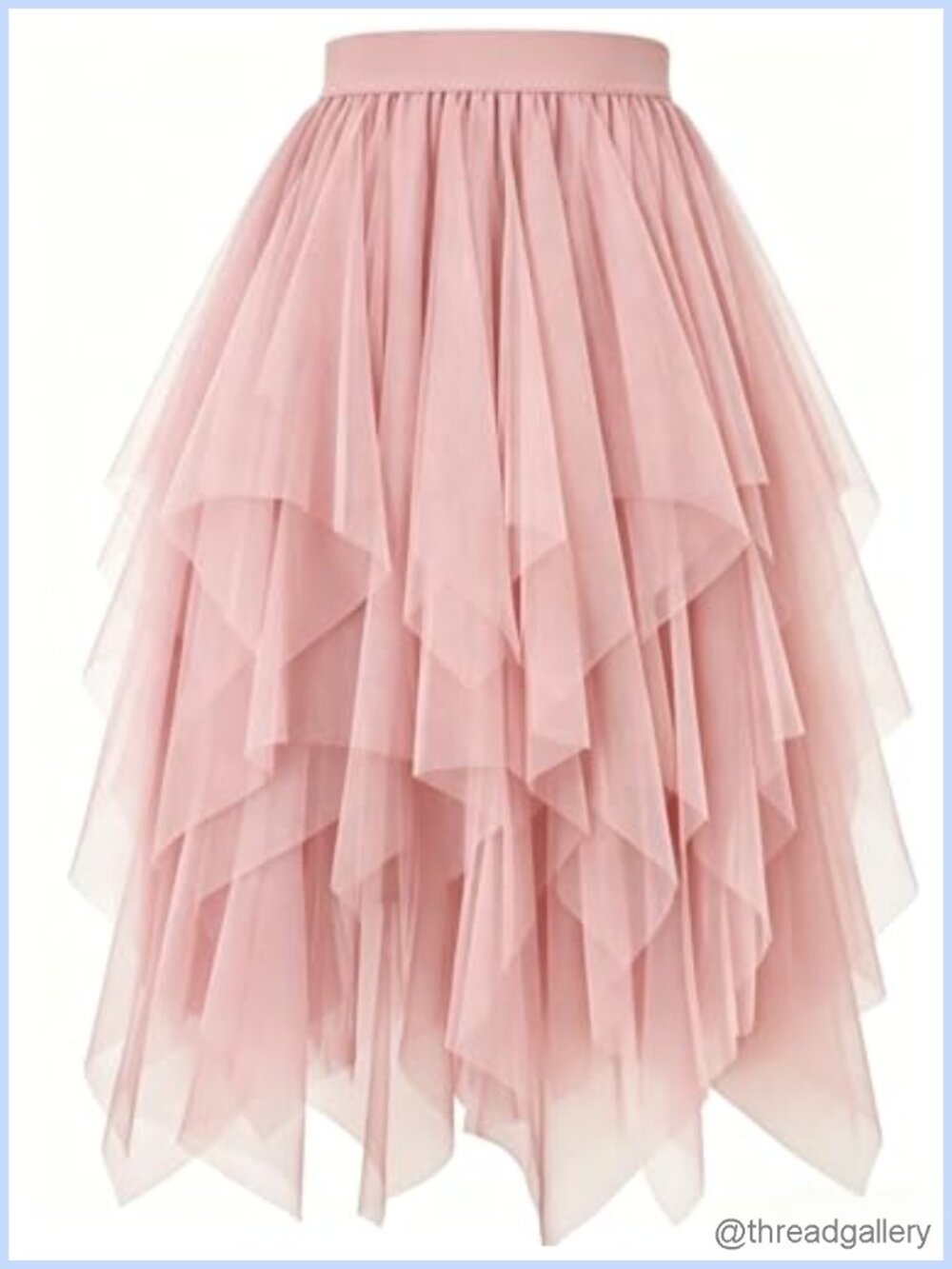 Women's Tulle Skirt High Low Layered A-Line Midi Fairy Tutu Skirt for Party